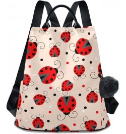 Backpack Purse for Women Fashion Travel Anti-theft Cute Ladybird Polka Dot Daypack Casual Shoulder Bag Medium Size $23.93 Bac...