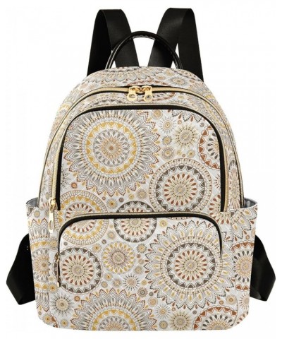 Abstract Ethnic Floral Pattern Backpack Purse for Women Lightweight Back Pack Casual Daypack Travel Shoulder Bag Bookbag - M ...