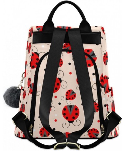 Backpack Purse for Women Fashion Travel Anti-theft Cute Ladybird Polka Dot Daypack Casual Shoulder Bag Medium Size $23.93 Bac...