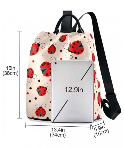 Backpack Purse for Women Fashion Travel Anti-theft Cute Ladybird Polka Dot Daypack Casual Shoulder Bag Medium Size $23.93 Bac...