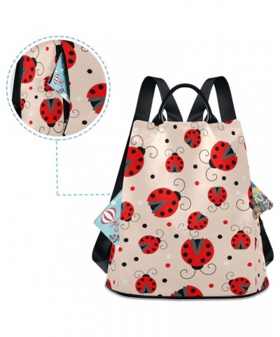 Backpack Purse for Women Fashion Travel Anti-theft Cute Ladybird Polka Dot Daypack Casual Shoulder Bag Medium Size $23.93 Bac...