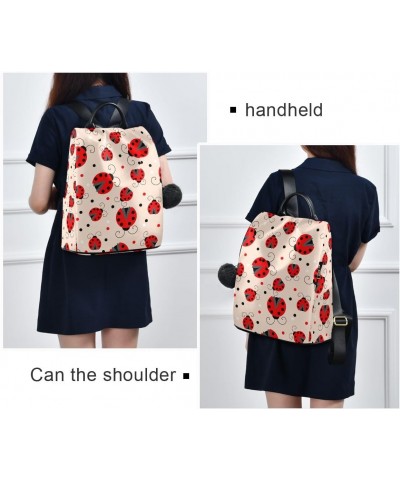 Backpack Purse for Women Fashion Travel Anti-theft Cute Ladybird Polka Dot Daypack Casual Shoulder Bag Medium Size $23.93 Bac...