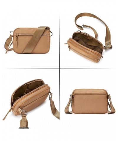 Small Crossbody Bags for Women Nylon with Adjustable Strap, Mini Crossbody Purse, Shoulder Bag Traveling Workout Brown $11.96...