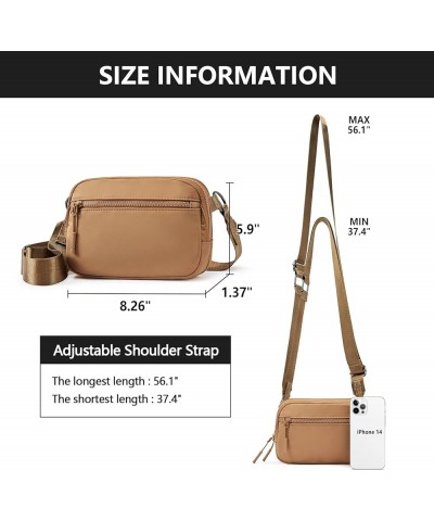 Small Crossbody Bags for Women Nylon with Adjustable Strap, Mini Crossbody Purse, Shoulder Bag Traveling Workout Brown $11.96...