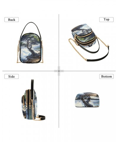 Tree Behind Sea Womens Sling Backpack Crossbody Chain Shoulder Bags Waist Packs Multipurpose Handbags for Travel Shopping Off...