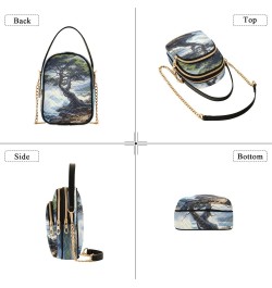 Tree Behind Sea Womens Sling Backpack Crossbody Chain Shoulder Bags Waist Packs Multipurpose Handbags for Travel Shopping Off...