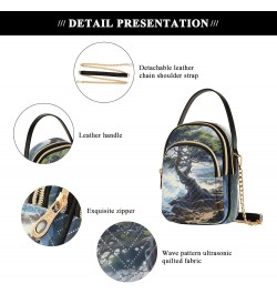 Tree Behind Sea Womens Sling Backpack Crossbody Chain Shoulder Bags Waist Packs Multipurpose Handbags for Travel Shopping Off...