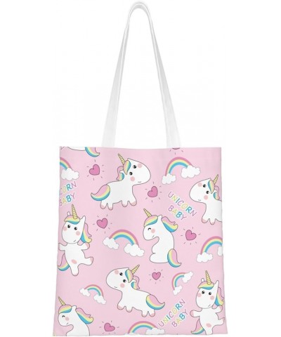 Unicorns Single Shoulder Fashion Canvas Tote Shopping Bags Handbags For Men And Women Unicorns32 $11.52 Totes