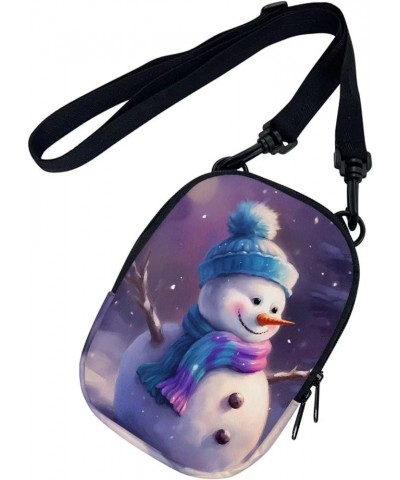 Mini Crossbody Bags for Women and Mens Sling Shoulder Satchel with Adjustable Strap Christmas Snowman $10.00 Crossbody Bags