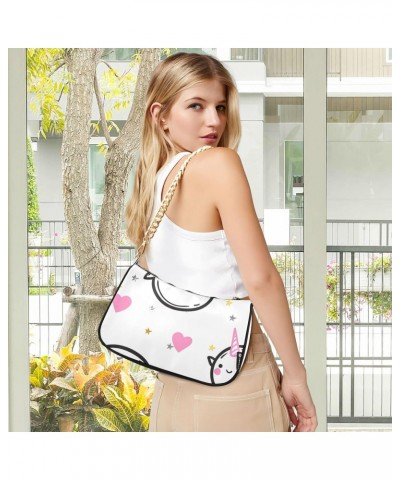 Shoulder Bag Handbags Womens Tote Satchel Bags Funny Unicorn Fish Clutch Purses for Women $12.90 Satchels