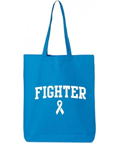 Fighter Ribbon Cotton Canvas Tote Bag Sapphire $10.50 Totes