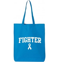 Fighter Ribbon Cotton Canvas Tote Bag Sapphire $10.50 Totes