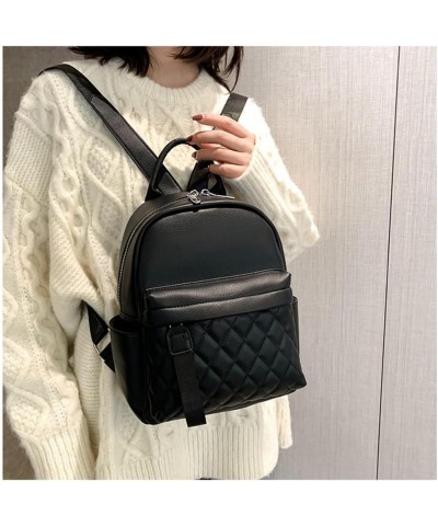 Women Fashion Backpacks Mini Purse Backpack Vegan Leather Small Size Quilted Little Daypack Bag Black $14.39 Backpacks