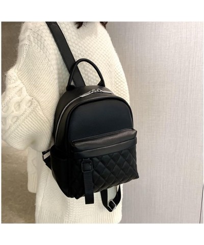 Women Fashion Backpacks Mini Purse Backpack Vegan Leather Small Size Quilted Little Daypack Bag Black $14.39 Backpacks