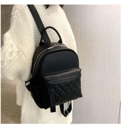 Women Fashion Backpacks Mini Purse Backpack Vegan Leather Small Size Quilted Little Daypack Bag Black $14.39 Backpacks