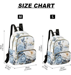 Blue-white Roses Fashion Travel Backpack for Women Multi Pockets Lightweight Purse for Women-S Multicolor Medium $18.28 Backp...