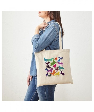 Rainbow Carrots Tote Bag Natural Canvas Tote Bag, Cloth Shopping Bag Rainbow Horses Tote Bag $8.63 Travel Gear