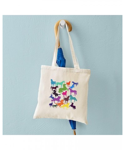 Rainbow Carrots Tote Bag Natural Canvas Tote Bag, Cloth Shopping Bag Rainbow Horses Tote Bag $8.63 Travel Gear