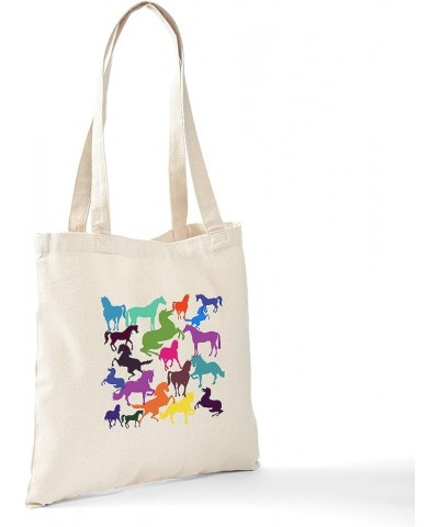 Rainbow Carrots Tote Bag Natural Canvas Tote Bag, Cloth Shopping Bag Rainbow Horses Tote Bag $8.63 Travel Gear