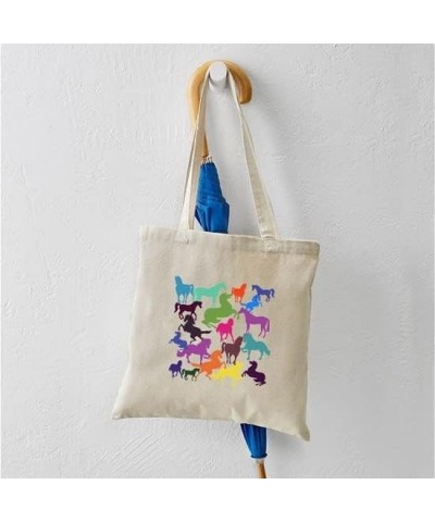 Rainbow Carrots Tote Bag Natural Canvas Tote Bag, Cloth Shopping Bag Rainbow Horses Tote Bag $8.63 Travel Gear