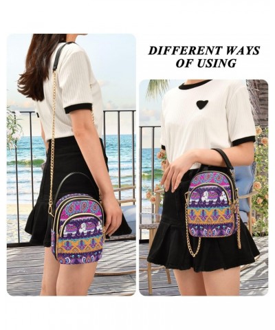 Elephant Boho Crossbody Bags for Women Small Purse Chain Shoulder Bags Hand Bags for Travel Work Gifts $15.33 Shoulder Bags