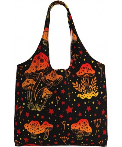 Mushrooms Single Shoulder Commuter Canvas Tote Bags For Women And Men Mushrooms36 $9.89 Totes