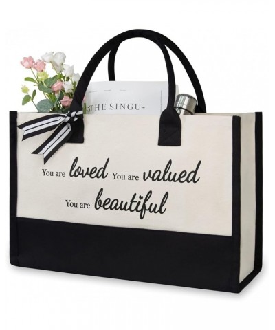 Canvas Tote Bag for Women, Personalized Inspirational Gifts for Best Friend Daughter Sister Girlfriend Teens, Encouragement P...