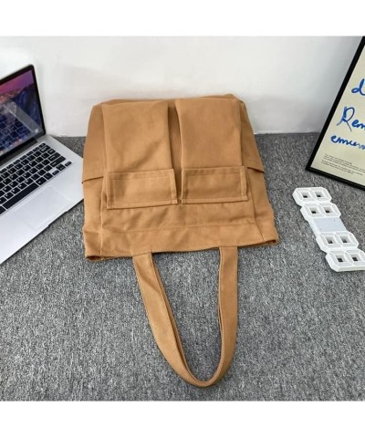 Grunge Hobo bag Boho Messenger Bag Y2K Large Capacity Tote Bag Canvas Casual Shoulder Bag Fairycore Handbag (Brown) Brown $10...