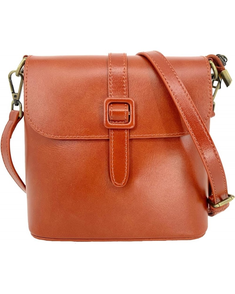 Leather Tote Bags for Women Genuine Leather Crossbody Tote Purse with Zipper Shoulder Bag Small Light Brown $32.40 Totes