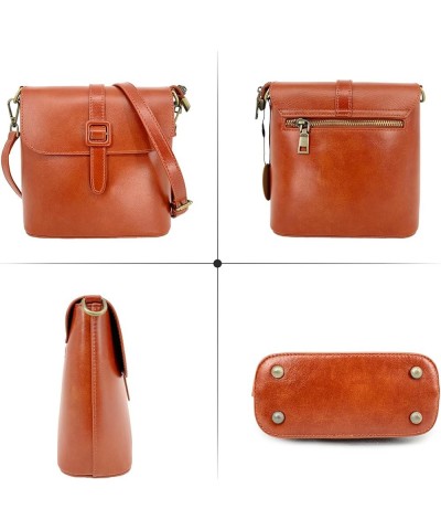 Leather Tote Bags for Women Genuine Leather Crossbody Tote Purse with Zipper Shoulder Bag Small Light Brown $32.40 Totes