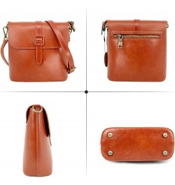 Leather Tote Bags for Women Genuine Leather Crossbody Tote Purse with Zipper Shoulder Bag Small Light Brown $32.40 Totes