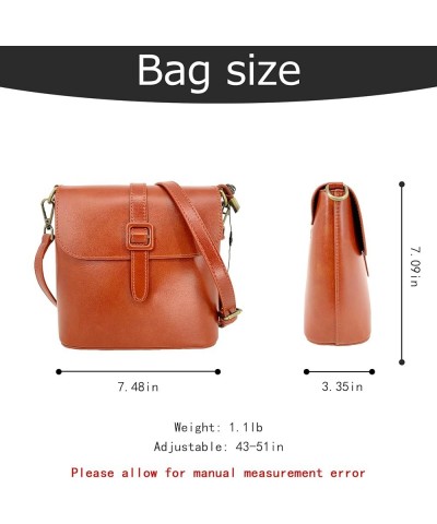 Leather Tote Bags for Women Genuine Leather Crossbody Tote Purse with Zipper Shoulder Bag Small Light Brown $32.40 Totes