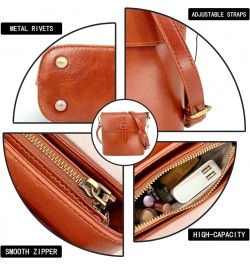 Leather Tote Bags for Women Genuine Leather Crossbody Tote Purse with Zipper Shoulder Bag Small Light Brown $32.40 Totes