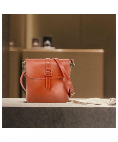 Leather Tote Bags for Women Genuine Leather Crossbody Tote Purse with Zipper Shoulder Bag Small Light Brown $32.40 Totes