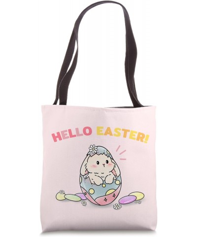 Cute Minimal Bunny Rabbit in Eggs for Happy Easter Day Tote Bag $11.43 Totes