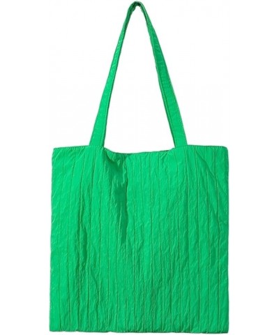 Women's Nylon Drawstring Underarm Bag, Simple Dumpling Shopping Bag Light Tote Green $20.31 Totes