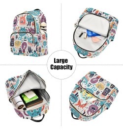 Small Backpack Purse for Women, Cartoon Monsters Travel Bag Casual Daypack Shoulder Bag Medium $15.84 Backpacks