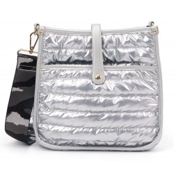 Emmy Courier Bag - Crossbody Bags For Women - Adjustable Body Strap - Shoulder Bag - Satchel Silver Tan/Silver Stripe $19.80 ...