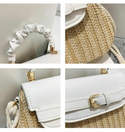 Straw houlder Bag for Women Fashion Cute Woven Tote Bag Crossbody Bag Small Handbag Box Purse C White $17.56 Totes