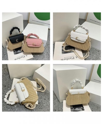 Straw houlder Bag for Women Fashion Cute Woven Tote Bag Crossbody Bag Small Handbag Box Purse C White $17.56 Totes