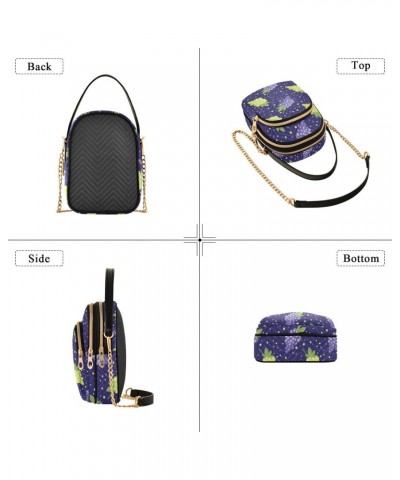 Quilted Shoulder Handbag for Women Blue and Green Grape Crossbody Handbag with Detachable Leather Chain $14.03 Crossbody Bags