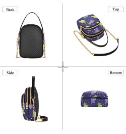 Quilted Shoulder Handbag for Women Blue and Green Grape Crossbody Handbag with Detachable Leather Chain $14.03 Crossbody Bags