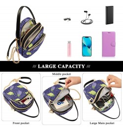 Quilted Shoulder Handbag for Women Blue and Green Grape Crossbody Handbag with Detachable Leather Chain $14.03 Crossbody Bags