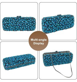 Elegant Women's Evening Bags Shiny Rhinestone Clutch Wedding Shoulder Purses for Party Club Silver $55.47 Evening Bags