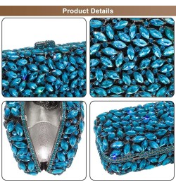 Elegant Women's Evening Bags Shiny Rhinestone Clutch Wedding Shoulder Purses for Party Club Silver $55.47 Evening Bags