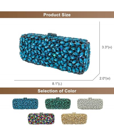 Elegant Women's Evening Bags Shiny Rhinestone Clutch Wedding Shoulder Purses for Party Club Silver $55.47 Evening Bags