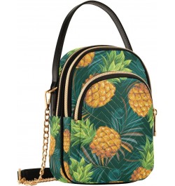 Crossbody Bag for Women, Tropical Pineapples with Palm Leaves Phone Purse Detachable Chain Bag Shoulder Handbag Wallet $13.91...