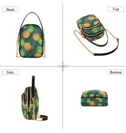 Crossbody Bag for Women, Tropical Pineapples with Palm Leaves Phone Purse Detachable Chain Bag Shoulder Handbag Wallet $13.91...