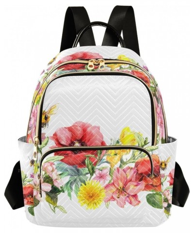 Mini Backpack Purse for Women Lightweight Girls Small Size Spring Bees and Flowers School Teens College Traveling Small $13.2...