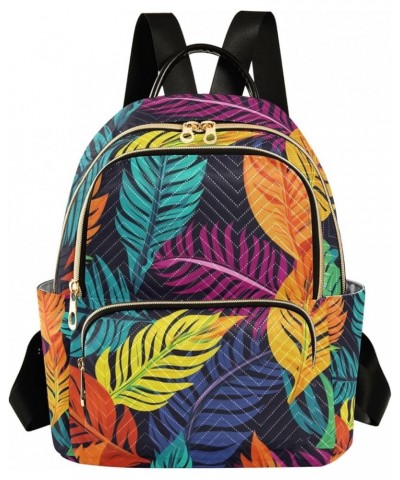 Small Backpack Purse for Women, Colorful Leaves Travel Bag Casual Daypack Shoulder Bag Medium $21.23 Backpacks